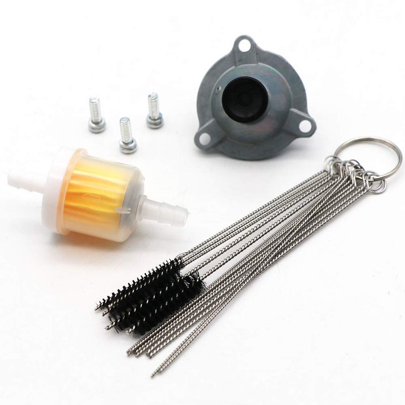 KIPA Carburetor Primer Diaphragm Cover for Arctic Cat ATV 400 454 500 4X4 2X4 1998-2001, Suzuki ALT 125 LT 125 ALT185 Quadrunner 1983-1987 With Carbon Dirt Jet Cleaner Tool Kit - Image 3